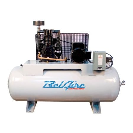 Quincy Compressor Belaire 338H4, 5 HP, Two-Stage Compressor, 80 Gallon, Horizontal, 175 PSI, 18.5 CFM, 3-Phase 460V 8090252837